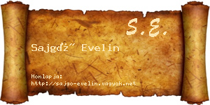 Sajgó Evelin névjegykártya